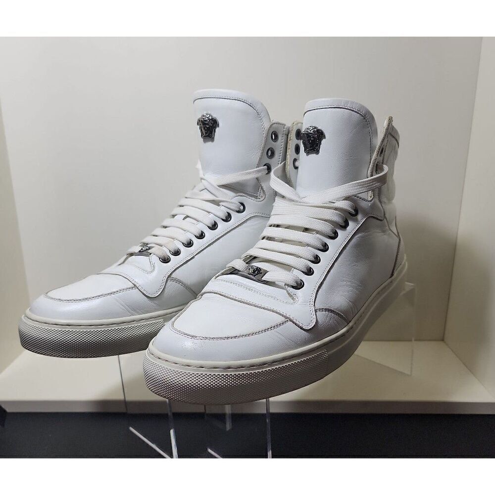 Versace Leather High Top Sneakers Size 45